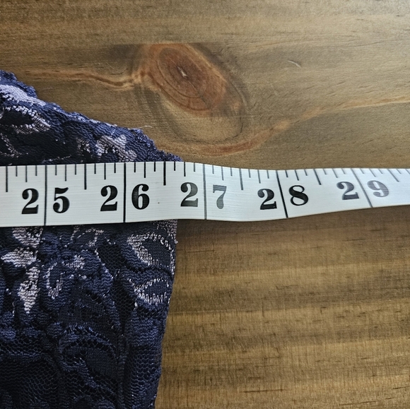 Avenue Body Camisole Size 30/32 Dark Blue Lace Burnout Tank Top Stretchy Fairy - Picture 3 of 8